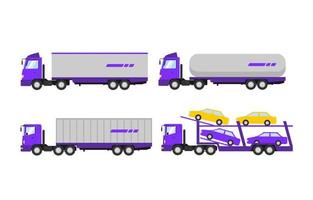 Types of trailers. Big Set of trailers. the largest set of trailers in the world. vector