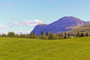 colorido paisaje, montañas y valles en el hermoso hemsedal, buskerud, noruega. foto