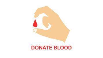 doar sangue em um fundo branco video