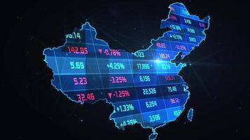 China-Börse-Geschäftskartenhintergrund video
