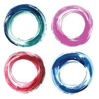 Abstract grunge circle stains colorful stroke design vector