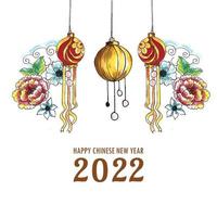 beautiful chinese new year 2022 festival card background vector