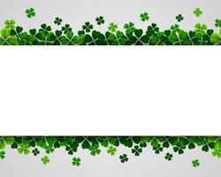 Fondo de banner del día de san patricio con tréboles verdes vector