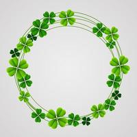 St Patrick's day round frame with green clovers vector