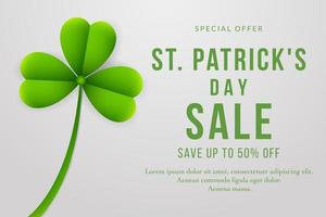 St. Patrick's Day sale background with clover leaves vector