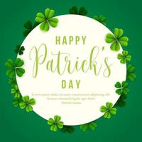 Happy Patrick's Day with round frame vector