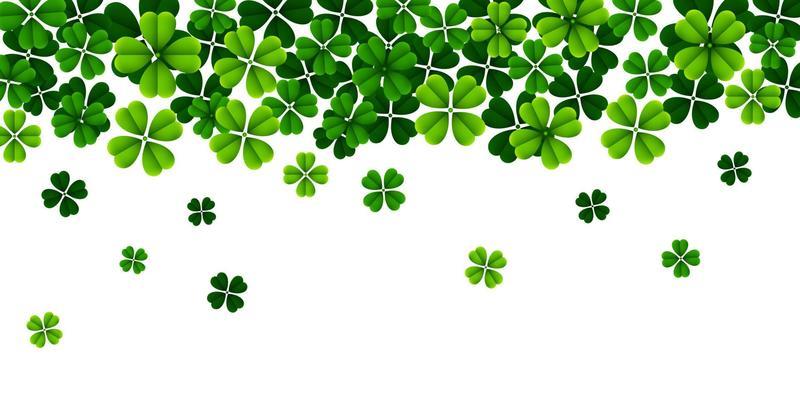 Saint Patrick's day background with falling clover leaves