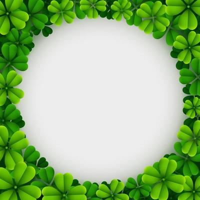 Happy St. Patrick's Day background with clover leaves