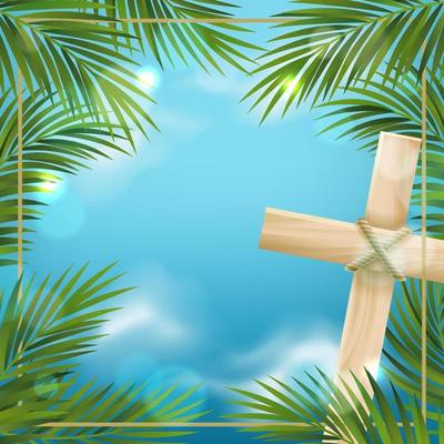 Palm Sunday Background With Cross