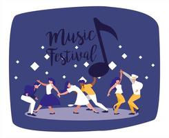 Music festival dancers vector design