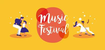 Music festival dancers vector design