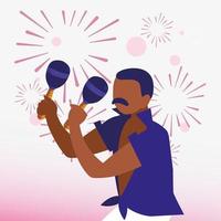 Musician man with maracas of music festival vector design