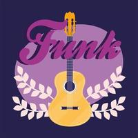 diseño de vector de instrumento de funk y guitarra