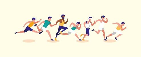 Men running vector design