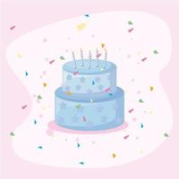 diseño de vector de pastel de feliz cumpleaños