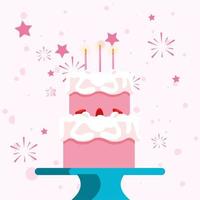 Happy birthday cake vector design