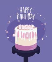 diseño de vector de pastel de feliz cumpleaños