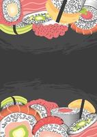 rolls sushi seafood vector