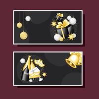 new year celebration banners vector