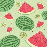 watermelon and kiwi vector