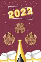 tarjeta de felicitación de año nuevo 2022 vector