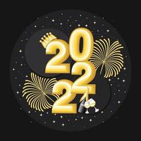 new year 2022 fireworks vector