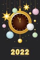 new year 2022 clock vector