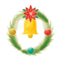 christmas wreath with bell vector