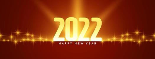 feliz año nuevo 2022 diseño de banner brillante brillante vector