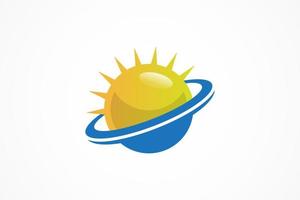 logotipo de planeta soleado caliente vector