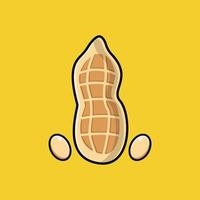 peanut illustration with simple style with line, peanut vector isolated design