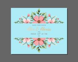 elegante tarjeta de invitación de boda floral dibujada a mano. diseño vectorial vector