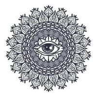 All Seeing Eye in Mandala vector