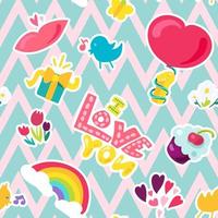 Romantic seamless pattern vector