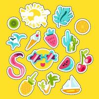 Vector Tropical Summer Stickers