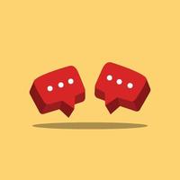 chatting icons 3d isolated on yellow background vector