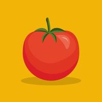 Ilustración de tomate con diseño de estilo plano, vector de tomate aislado