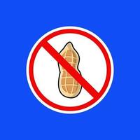 sign prohibition eat peanut who have allergies, symbol prohibition eat peanut vector