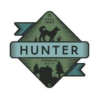 Hunter camp retro color logo template vector