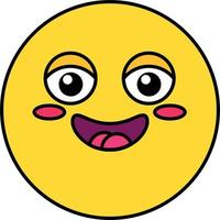 Happy, shy emoji color illustration vector