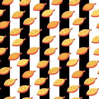 Orange leaves color seamless vector pattern