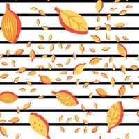 Autumn stylized leaves color seamless vector pattern