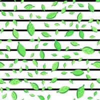 verde, estilizado, hojas, color, seamless, vector, patrón vector