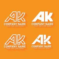 ak logo set colección parte uno vector