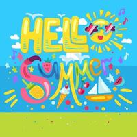 Hello Tropical Summer vector