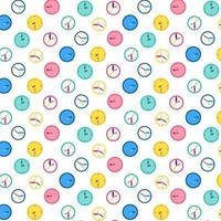 Wall clock vector seamless pattern