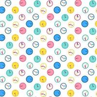 Wall clock vector seamless pattern