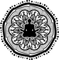 Person sitting in lotus pose silhouette vector