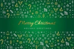 Merry Christmas greeting card vector template