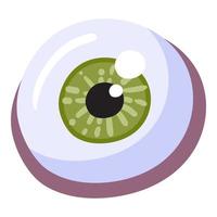 Halloween eyeball isolated. Scary zombie eye icon vector